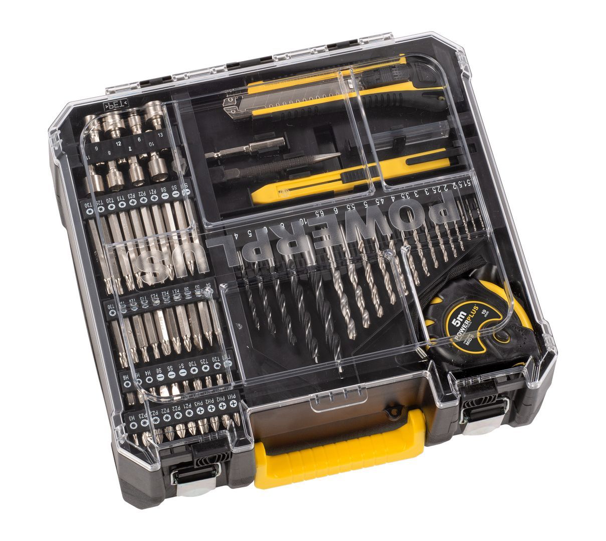 POWX00850 Destornillador - taladradora de impacto sin cepillos 20V 60Nm - incl. 2 baterías 20V 2.0Ah y cargador - 78 acc.