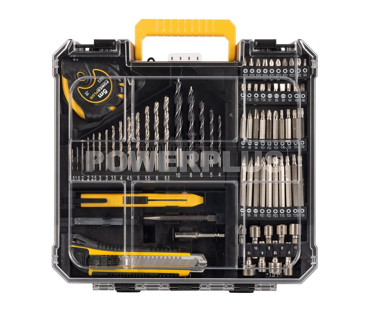 POWX00850 Destornillador - taladradora de impacto sin cepillos 20V 60Nm - incl. 2 baterías 20V 2.0Ah y cargador - 78 acc.