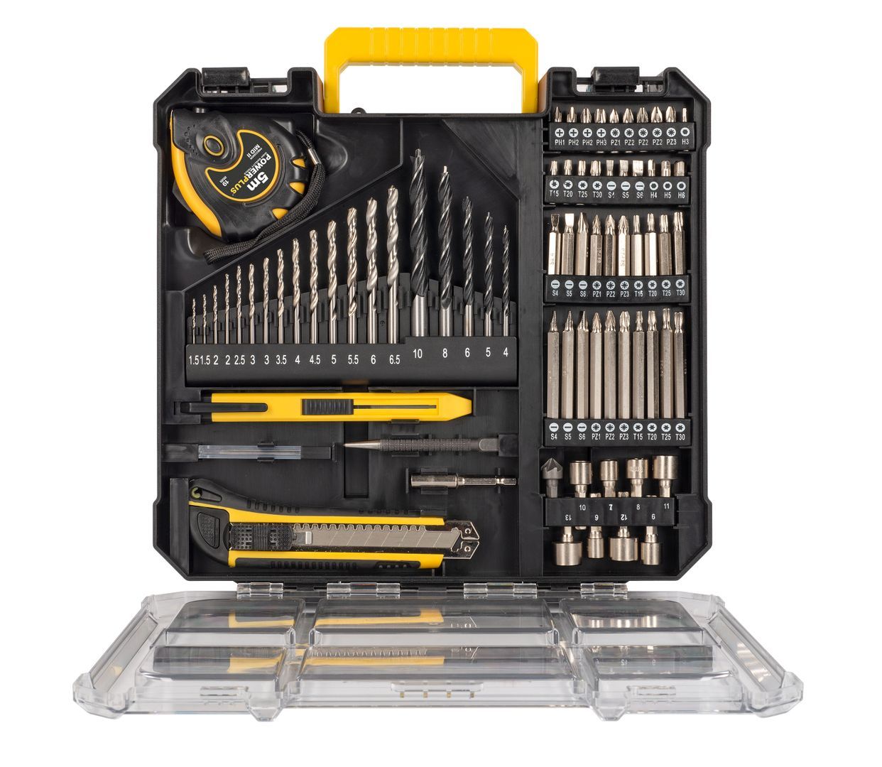 POWX00850 Destornillador - taladradora de impacto sin cepillos 20V 60Nm - incl. 2 baterías 20V 2.0Ah y cargador - 78 acc.