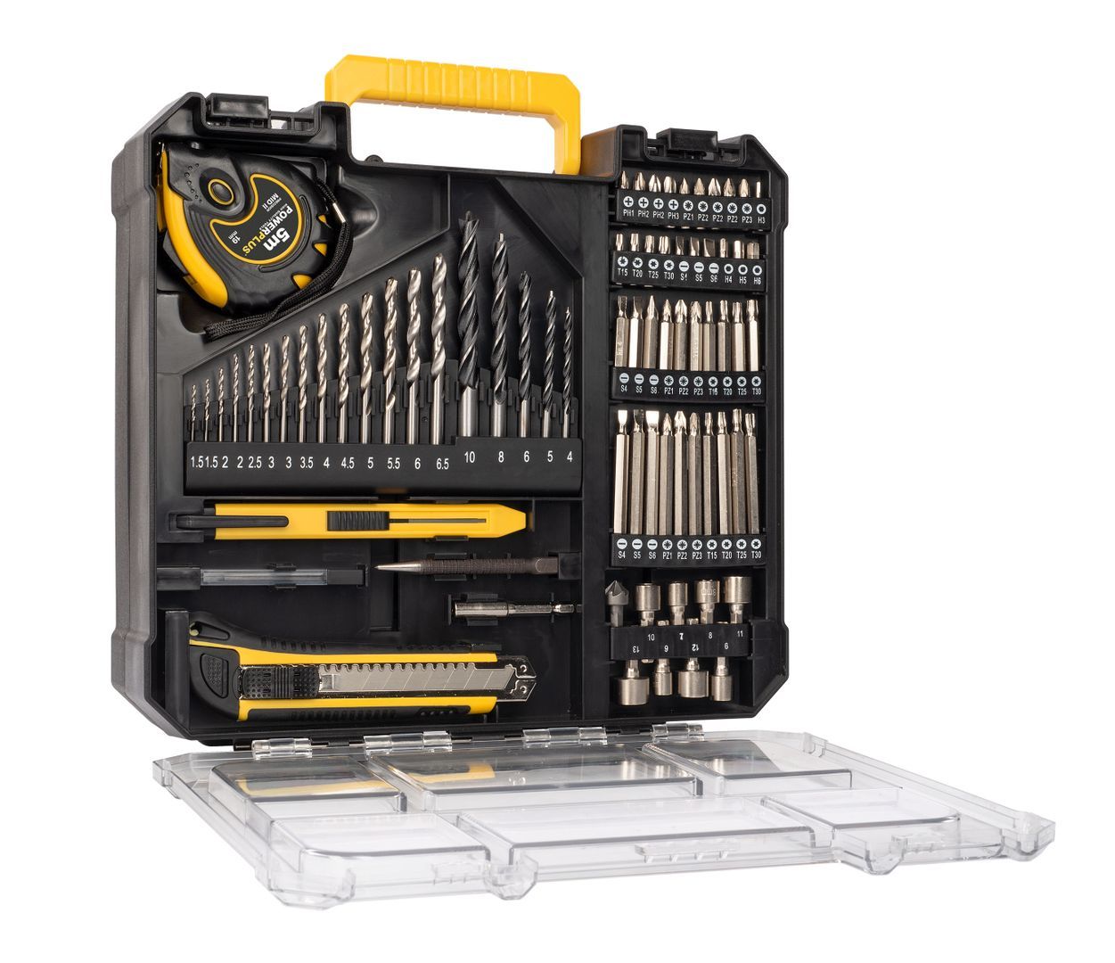 POWX00850 Destornillador - taladradora de impacto sin cepillos 20V 60Nm - incl. 2 baterías 20V 2.0Ah y cargador - 78 acc.