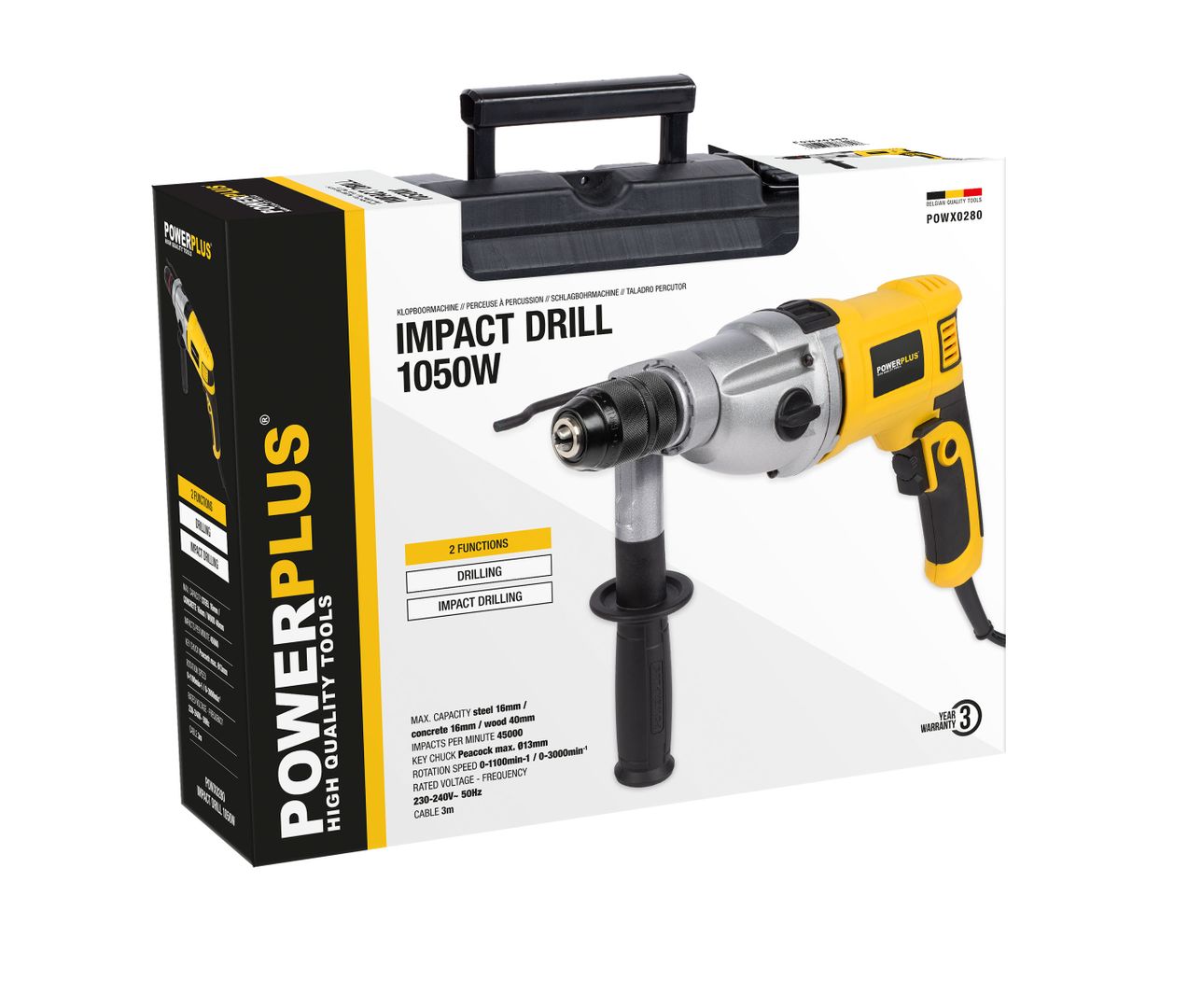 POWX0280 Taladro percutor 1050w