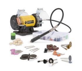 POWX1280 Esmeriladora de banco con eje flecible 120W