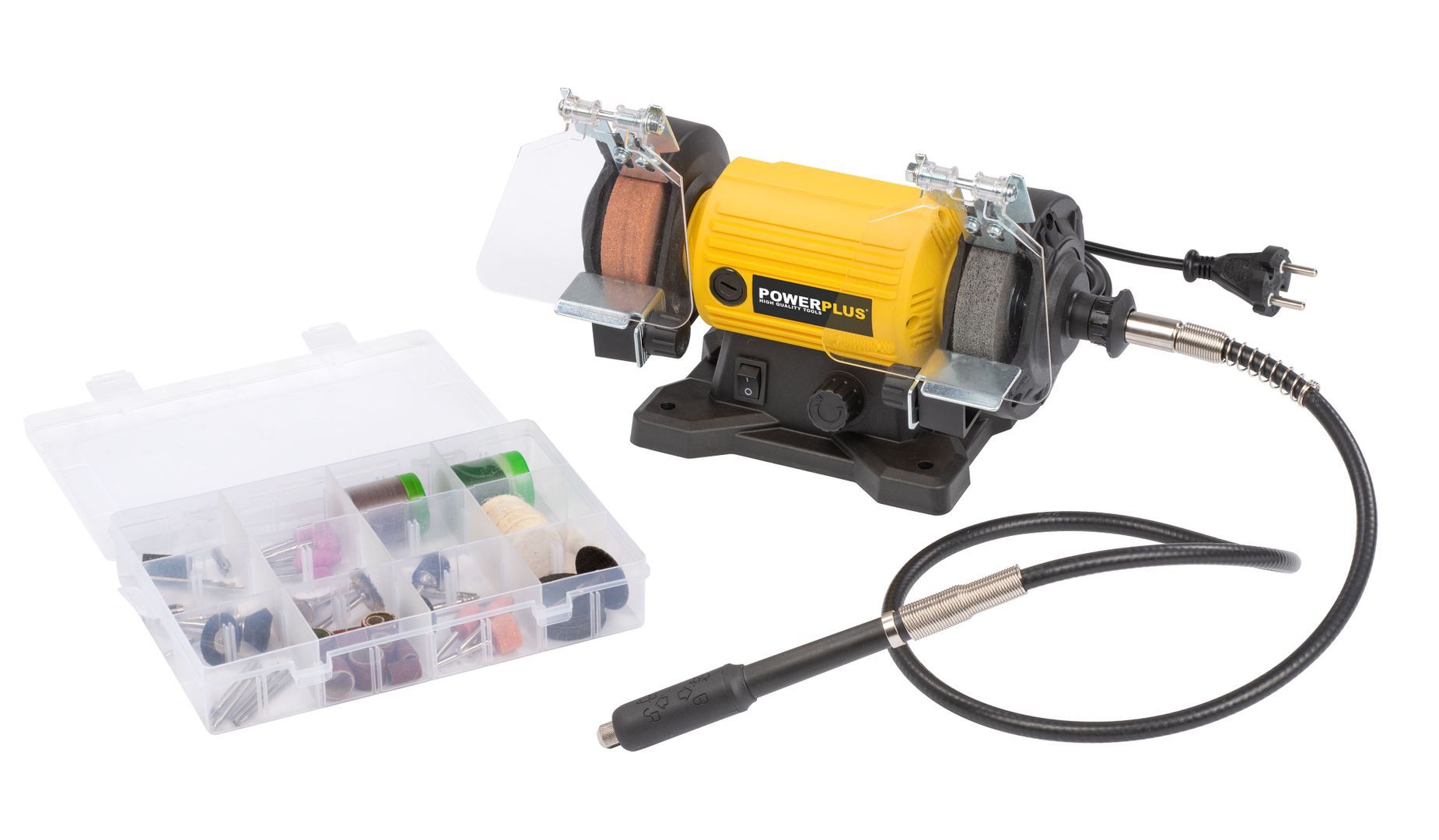 POWX1280 Esmeriladora de banco con eje flecible 120W