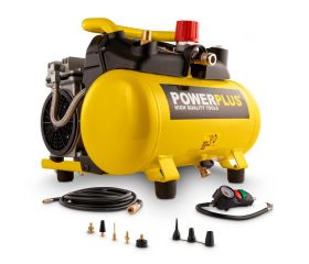 POWX1724S Compresor Silencioso  550W 6L + 10 Acc