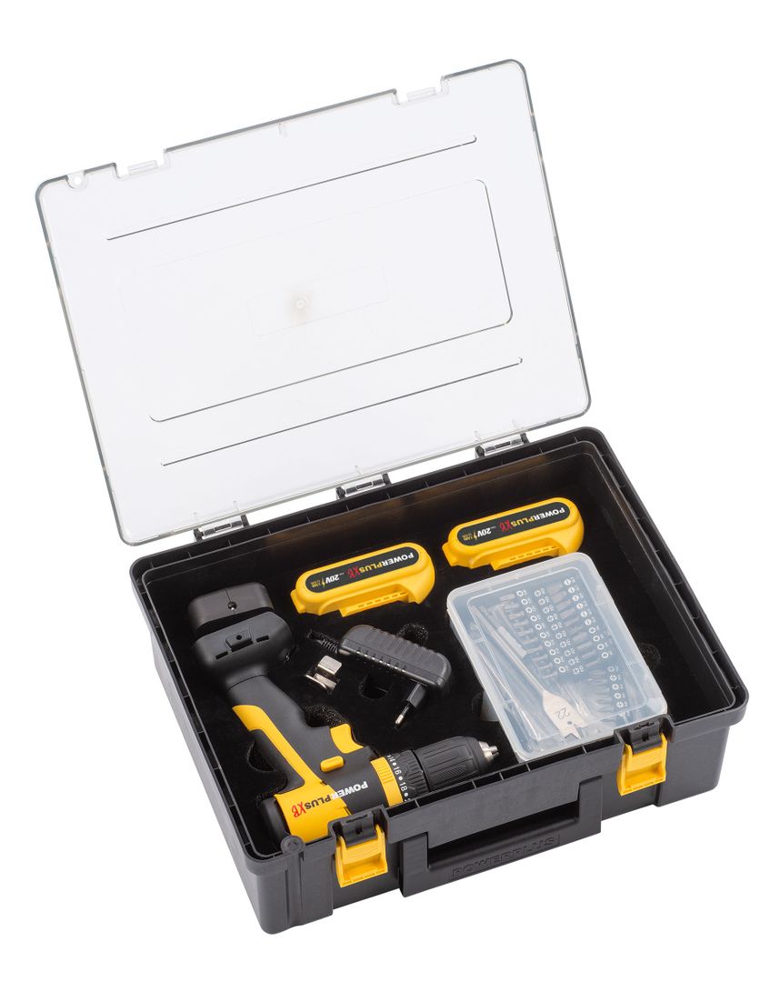 POWXB10070 Destornillador - taladradora de impacto sin cepillos 20V 30Nm - incl. 2 baterías 20V 1.5Ah y cargador- 362 acc.