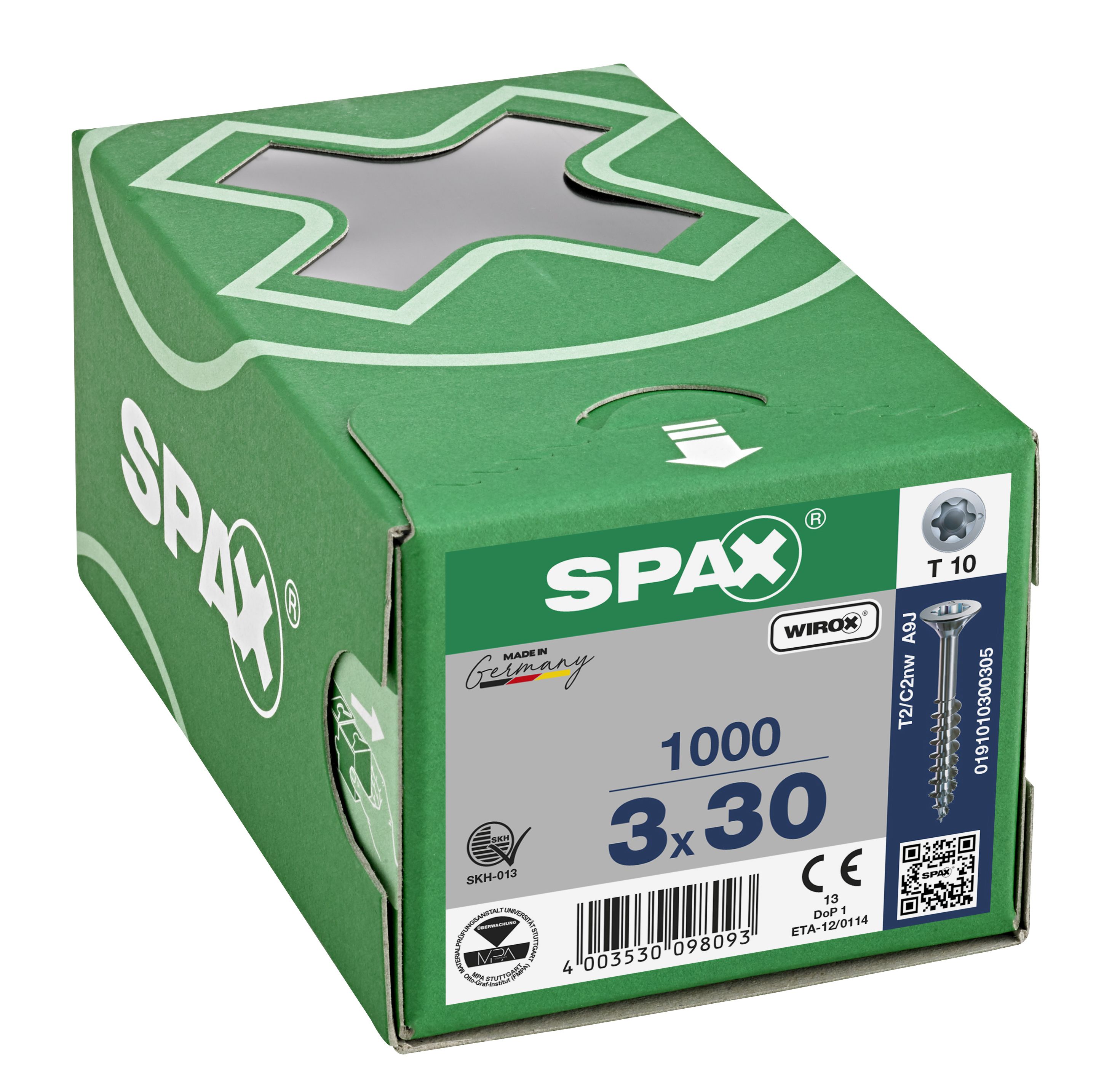 CABEZA PLANA SPAX-S NERVIOS DE FRENADO T-STAR PLUS T10 ROSCA PARCIAL WIROX 1000 UD.