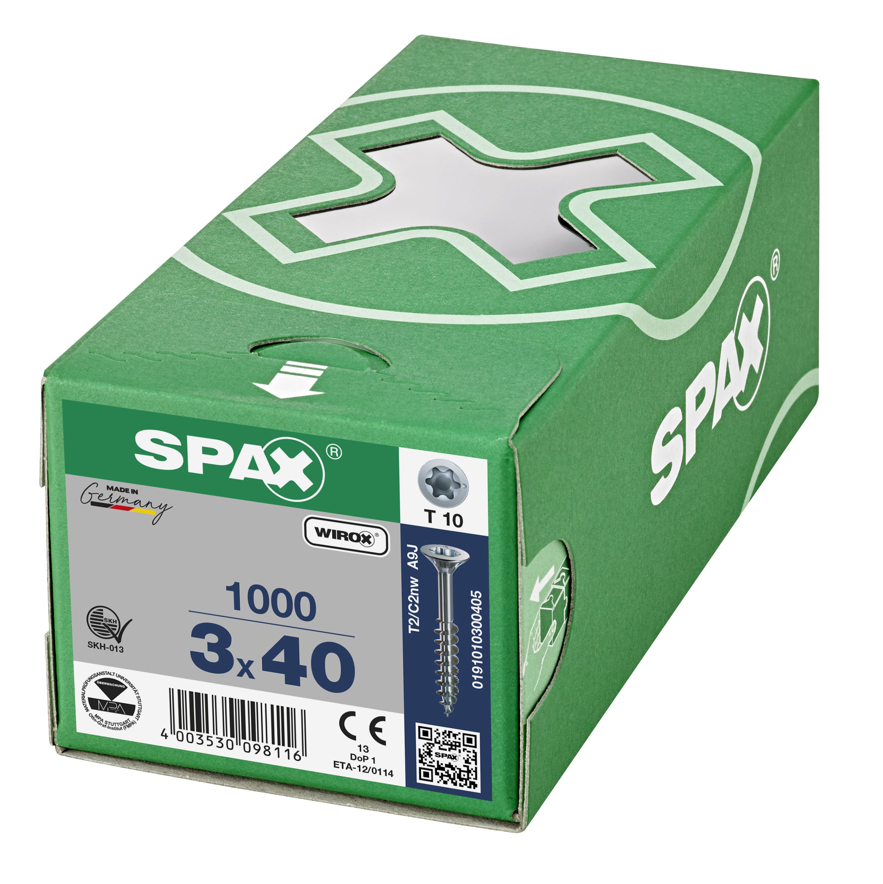 CABEZA PLANA SPAX-S NERVIOS DE FRENADO T-STAR PLUS T10 ROSCA PARCIAL WIROX 1000 UD.