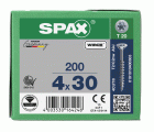 CABEZA MÚLTIPLE PLANA SPAX T-STAR PLUS T20 ROSCA PARCIAL WIROX 200 UD.