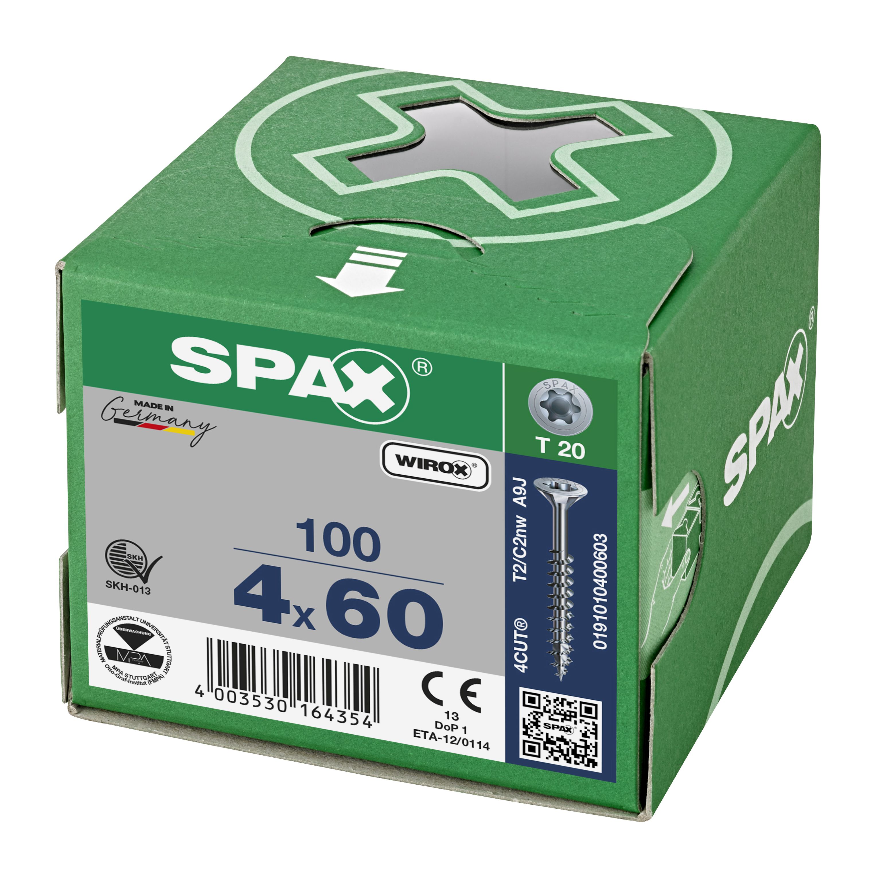 CABEZA MÚLTIPLE PLANA SPAX T-STAR PLUS T20 ROSCA PARCIAL WIROX 100 UD.