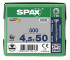CABEZA MÚLTIPLE PLANA SPAX T-STAR PLUS T20 ROSCA PARCIAL WIROX 500 UD.