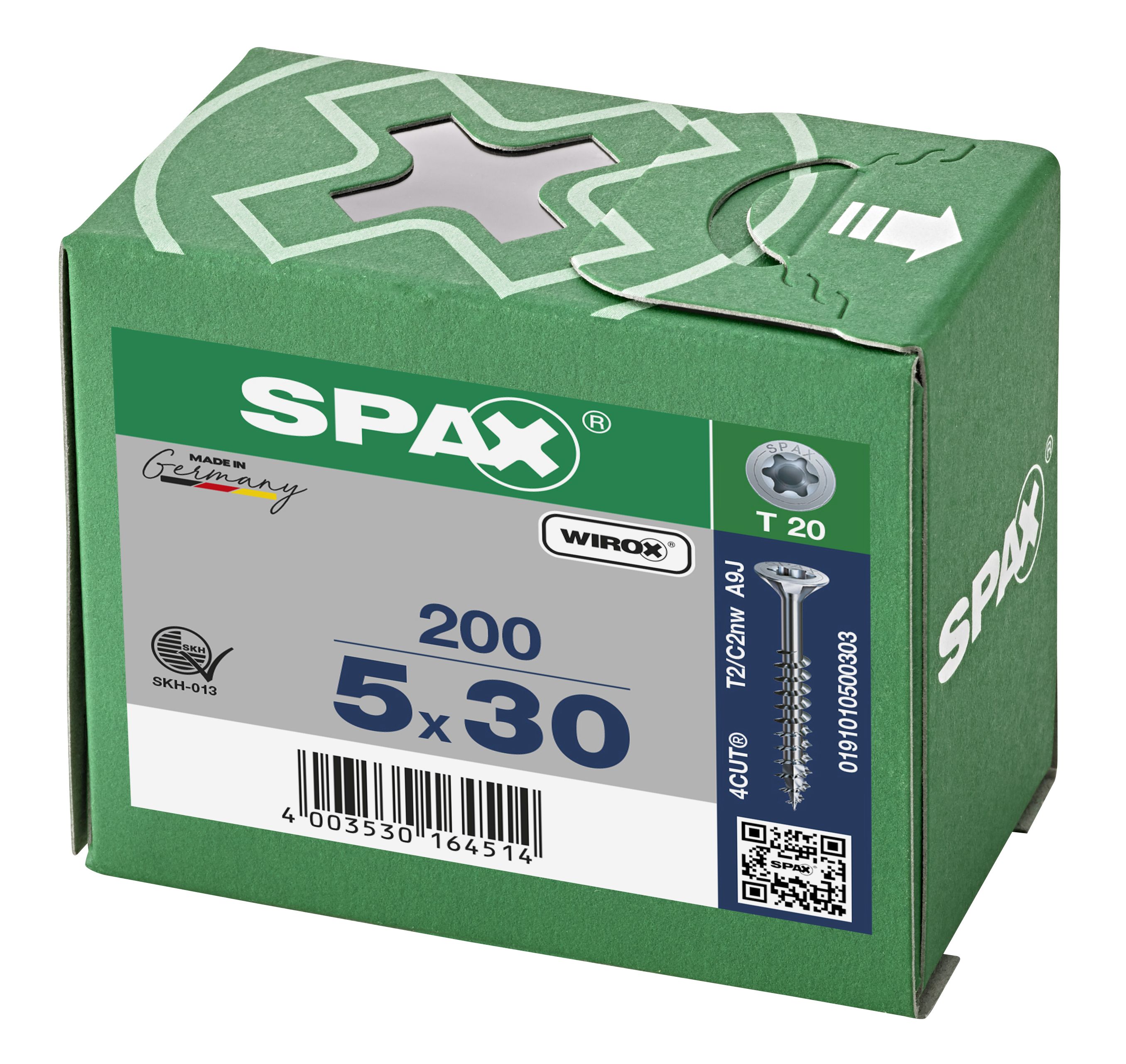 CABEZA MÚLTIPLE PLANA SPAX T-STAR PLUS T20 ROSCA PARCIAL WIROX 200 UD.