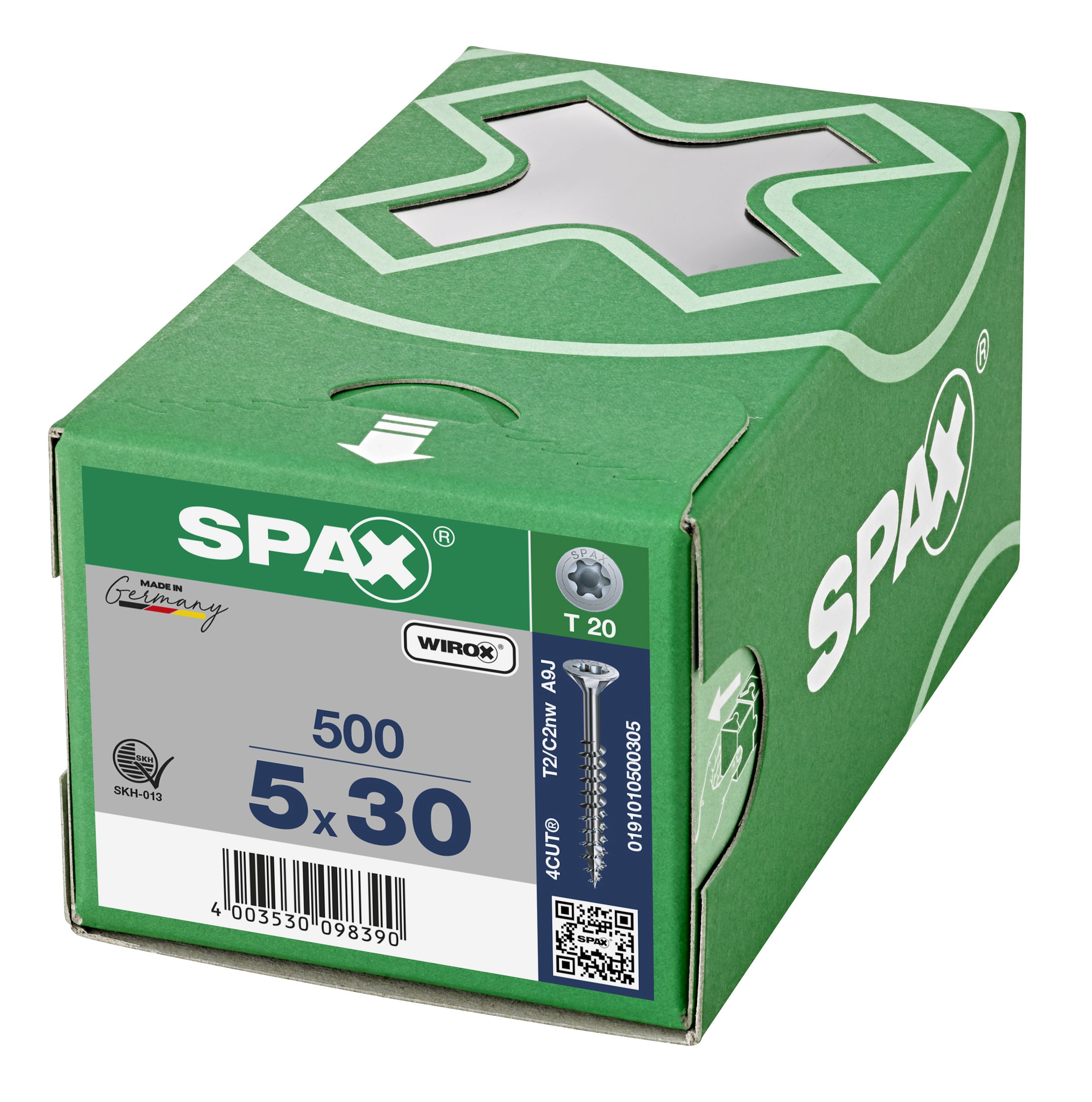 CABEZA MÚLTIPLE PLANA SPAX T-STAR PLUS T20 ROSCA PARCIAL WIROX 500 UD.