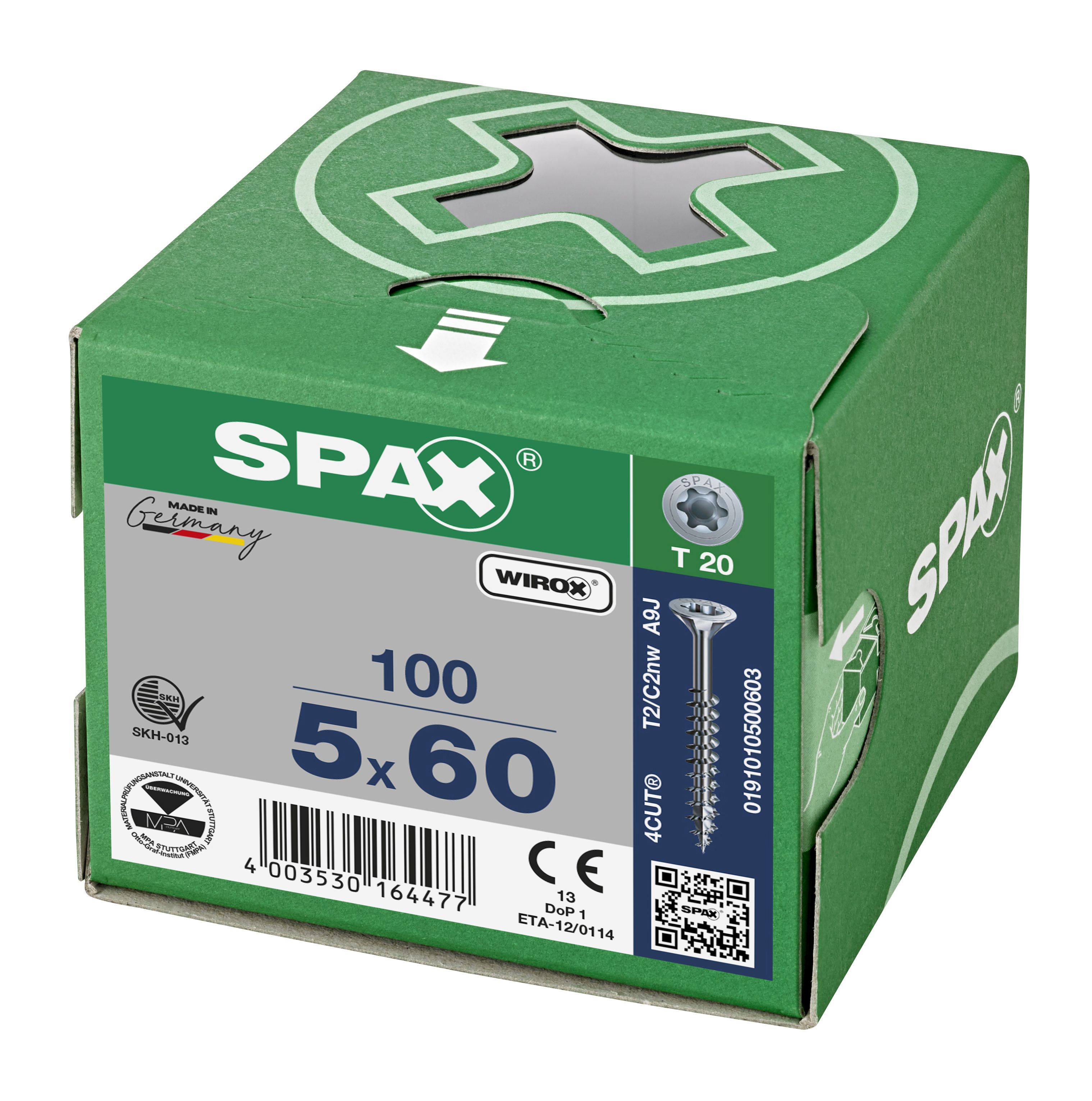 CABEZA MÚLTIPLE PLANA SPAX T-STAR PLUS T20 ROSCA PARCIAL WIROX 100 UD.