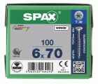 CABEZA MÚLTIPLE PLANA SPAX T-STAR PLUS T30 ROSCA PARCIAL WIROX 100 UD.