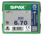 CABEZA MÚLTIPLE PLANA SPAX T-STAR PLUS T30 ROSCA PARCIAL WIROX 200 UD.