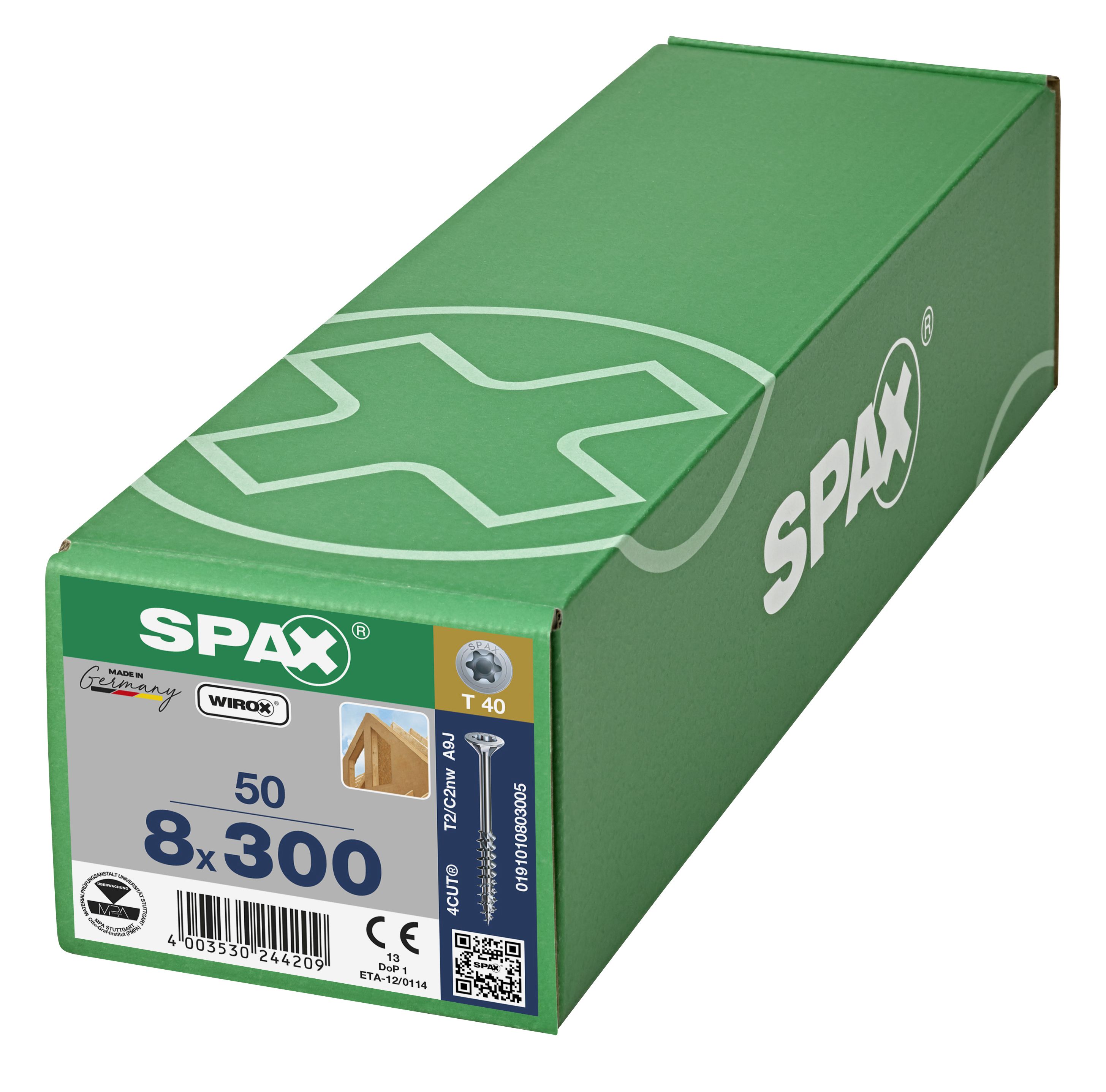 CABEZA MÚLTIPLE PLANA SPAX T-STAR PLUS T40 ROSCA PARCIAL WIROX 50 UD.