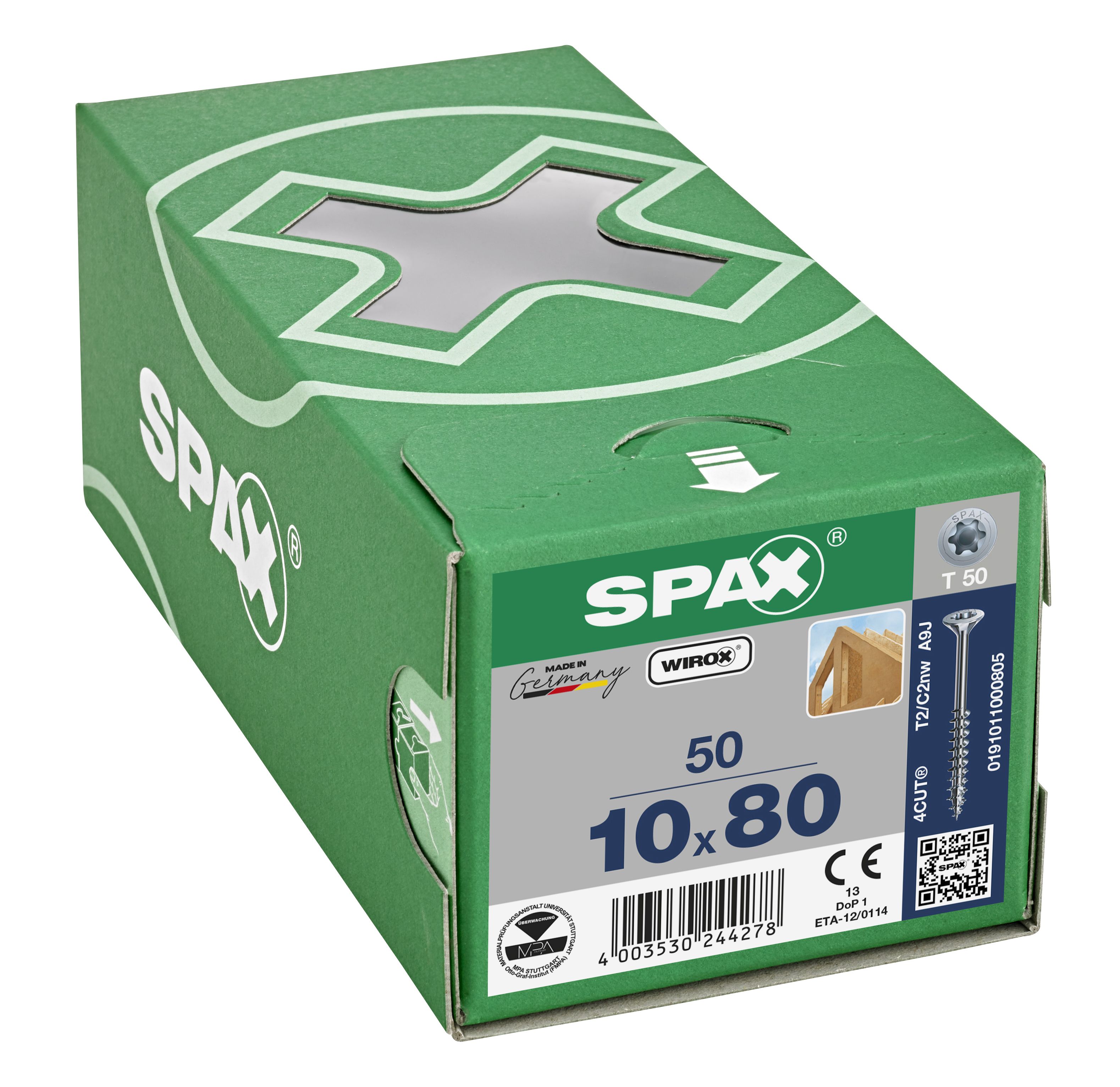 CABEZA MÚLTIPLE PLANA SPAX T-STAR PLUS T50 ROSCA PARCIAL WIROX 50 UD.