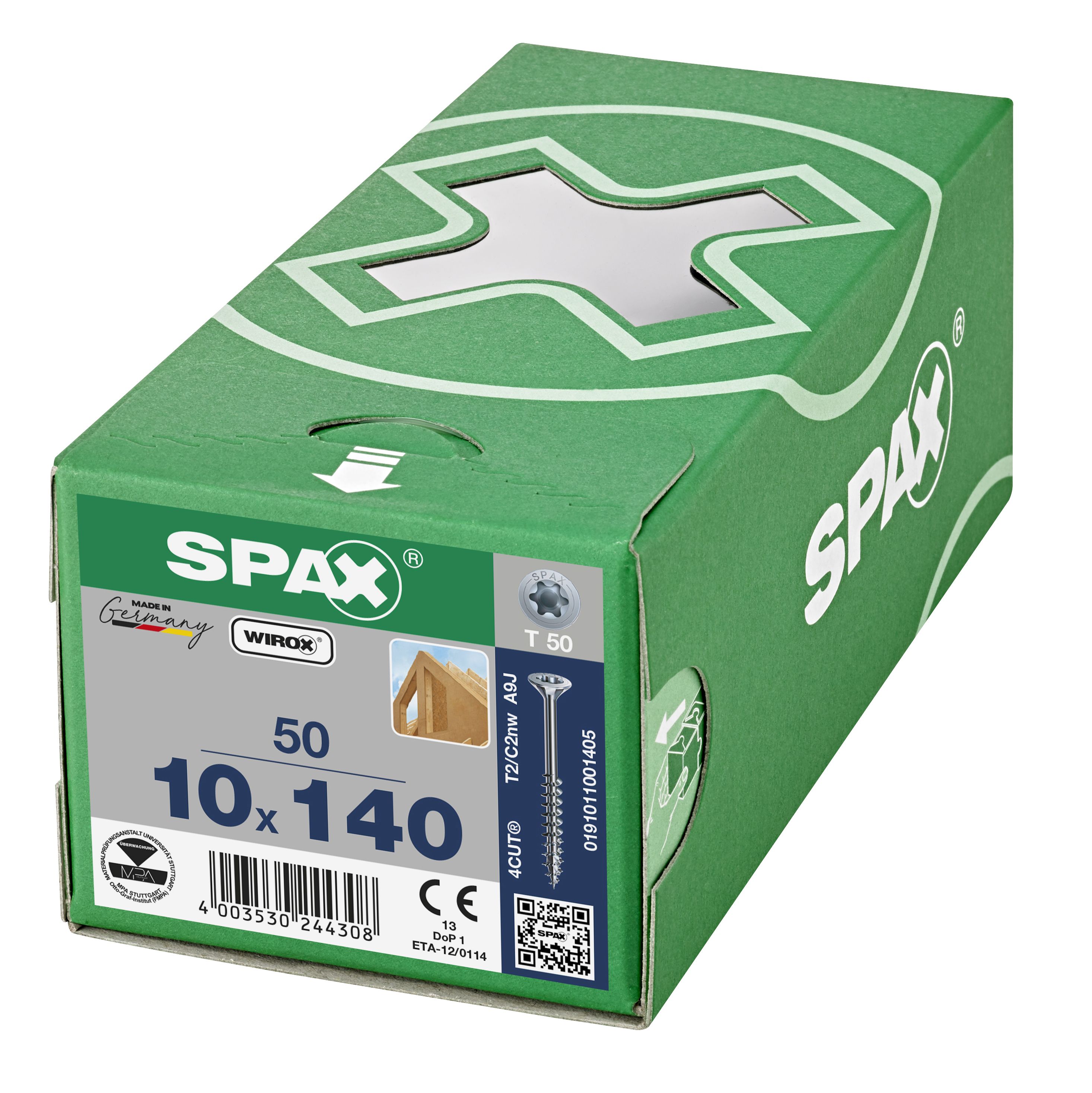 CABEZA MÚLTIPLE PLANA SPAX T-STAR PLUS T50 ROSCA PARCIAL WIROX 50 UD.