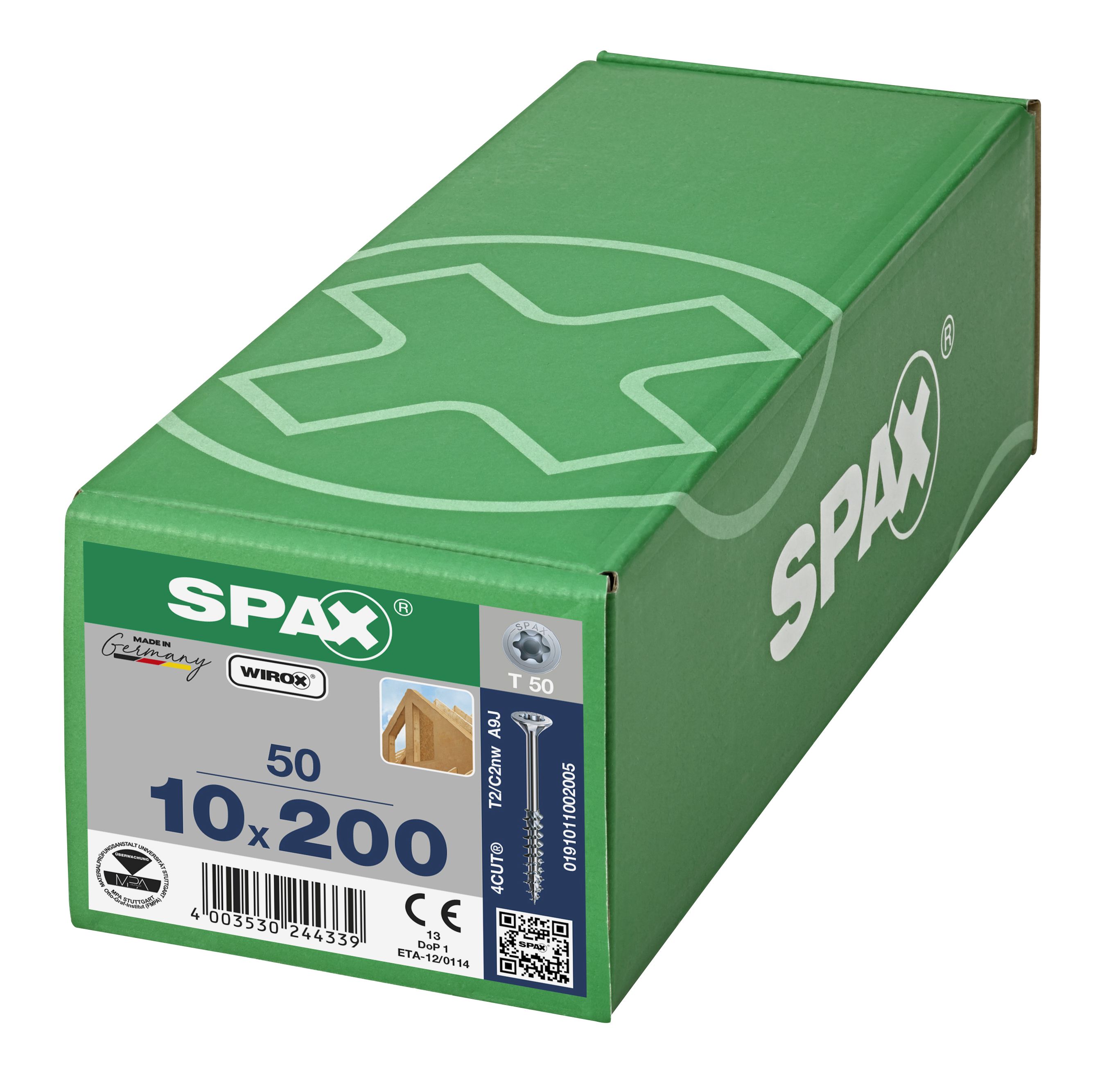 CABEZA MÚLTIPLE PLANA SPAX T-STAR PLUS T50 ROSCA PARCIAL WIROX 50 UD.