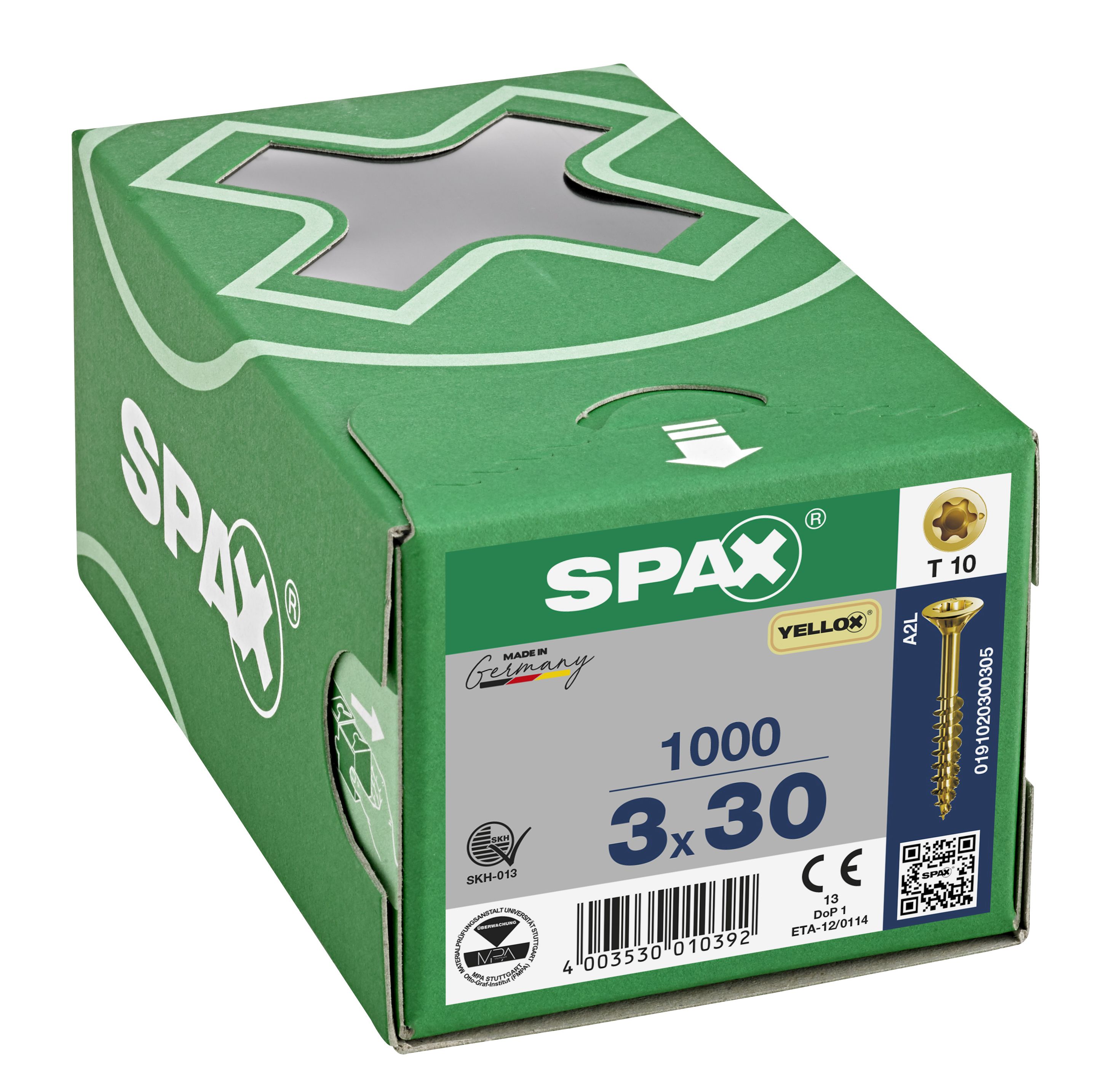 CABEZA PLANA SPAX-S NERVIOS DE FRENADO T-STAR PLUS T10 ROSCA PARCIAL YELLOX 1000 UD.
