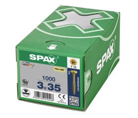 CABEZA PLANA SPAX-S NERVIOS DE FRENADO T-STAR PLUS T10 ROSCA PARCIAL YELLOX 1000 UD.