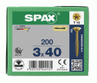 CABEZA PLANA SPAX-S NERVIOS DE FRENADO T-STAR PLUS T10 ROSCA PARCIAL YELLOX 200 UD.