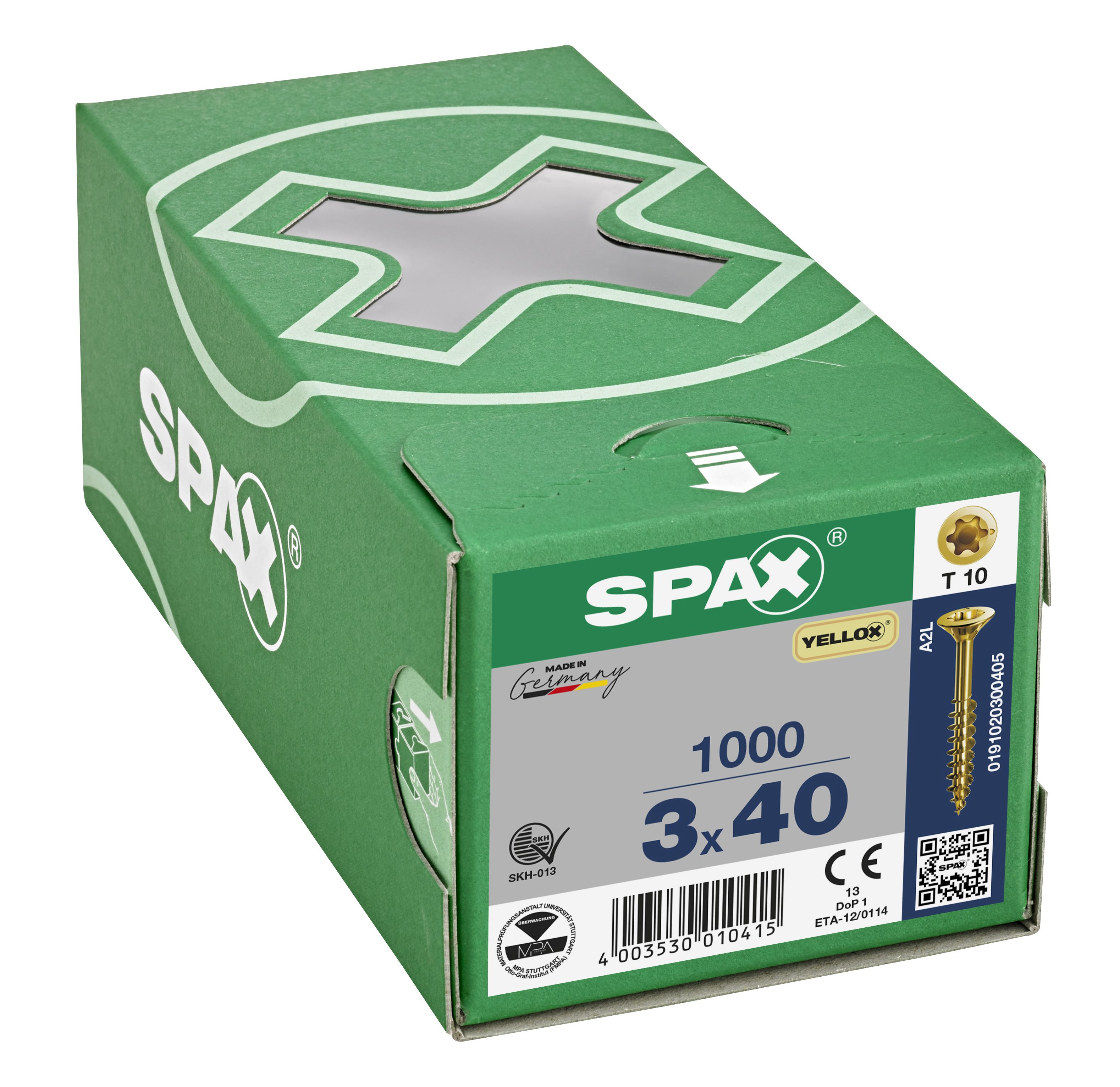 CABEZA PLANA SPAX-S NERVIOS DE FRENADO T-STAR PLUS T10 ROSCA PARCIAL YELLOX 1000 UD.