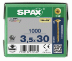 CABEZA MÚLTIPLE PLANA SPAX T-STAR PLUS T20 ROSCA PARCIAL YELLOX 1000 UD.