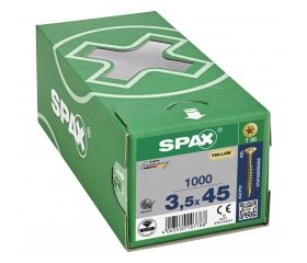 CABEZA MÚLTIPLE PLANA SPAX T-STAR PLUS T20 ROSCA PARCIAL YELLOX 1000 UD.
