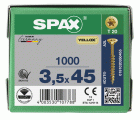 CABEZA MÚLTIPLE PLANA SPAX T-STAR PLUS T20 ROSCA PARCIAL YELLOX 1000 UD.