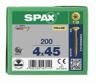 CABEZA MÚLTIPLE PLANA SPAX T-STAR PLUS T20 ROSCA PARCIAL YELLOX 200 UD.