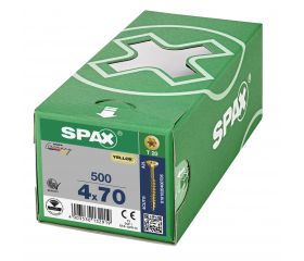 CABEZA MÚLTIPLE PLANA SPAX T-STAR PLUS T20 ROSCA PARCIAL YELLOX 500 UD.