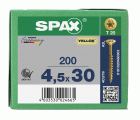 CABEZA MÚLTIPLE PLANA SPAX T-STAR PLUS T20 ROSCA PARCIAL YELLOX 200 UD.