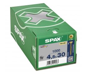 CABEZA MÚLTIPLE PLANA SPAX T-STAR PLUS T20 ROSCA PARCIAL YELLOX 1000 UD.