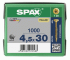 CABEZA MÚLTIPLE PLANA SPAX T-STAR PLUS T20 ROSCA PARCIAL YELLOX 1000 UD.