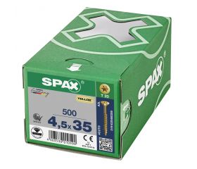 CABEZA MÚLTIPLE PLANA SPAX T-STAR PLUS T20 ROSCA PARCIAL YELLOX 500 UD.