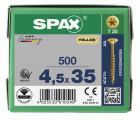CABEZA MÚLTIPLE PLANA SPAX T-STAR PLUS T20 ROSCA PARCIAL YELLOX 500 UD.