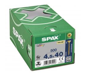 CABEZA MÚLTIPLE PLANA SPAX T-STAR PLUS T20 ROSCA PARCIAL YELLOX 500 UD.
