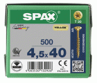 CABEZA MÚLTIPLE PLANA SPAX T-STAR PLUS T20 ROSCA PARCIAL YELLOX 500 UD.