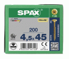 CABEZA MÚLTIPLE PLANA SPAX T-STAR PLUS T20 ROSCA PARCIAL YELLOX 200 UD.