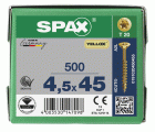 CABEZA MÚLTIPLE PLANA SPAX T-STAR PLUS T20 ROSCA PARCIAL YELLOX 500 UD.