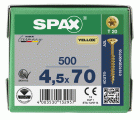 CABEZA MÚLTIPLE PLANA SPAX T-STAR PLUS T20 ROSCA PARCIAL YELLOX 500 UD.