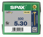 CABEZA MÚLTIPLE PLANA SPAX T-STAR PLUS T20 ROSCA PARCIAL YELLOX 500 UD.