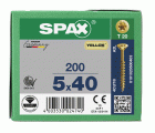 CABEZA MÚLTIPLE PLANA SPAX T-STAR PLUS T20 ROSCA PARCIAL YELLOX 200 UD.