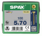 CABEZA MÚLTIPLE PLANA SPAX T-STAR PLUS T20 ROSCA PARCIAL YELLOX 100 UD.
