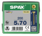 CABEZA MÚLTIPLE PLANA SPAX T-STAR PLUS T20 ROSCA PARCIAL YELLOX 200 UD.