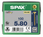 CABEZA MÚLTIPLE PLANA SPAX T-STAR PLUS T20 ROSCA PARCIAL YELLOX 100 UD.