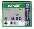 CABEZA MÚLTIPLE PLANA SPAX T-STAR PLUS T30 ROSCA PARCIAL YELLOX 100 UD.
