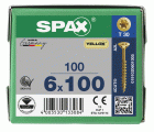 CABEZA MÚLTIPLE PLANA SPAX T-STAR PLUS T30 ROSCA PARCIAL YELLOX 100 UD.
