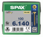CABEZA MÚLTIPLE PLANA SPAX T-STAR PLUS T30 ROSCA PARCIAL YELLOX 100 UD.